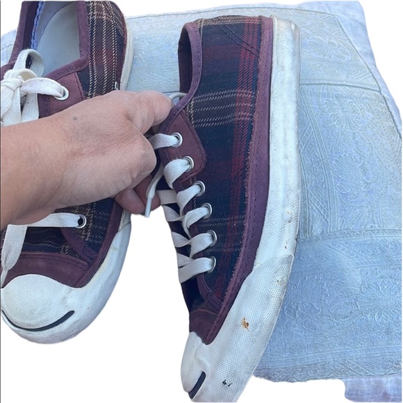 Converse Jack Purcell Plaid Checks Sneakers Mens Size 5 Womens 6.5 Unisex - Picture 8 of 13
